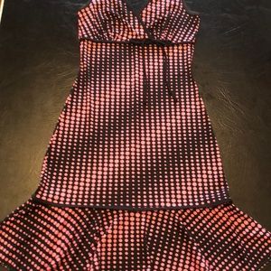 🌸Black w/Hot pink polka dot dress.